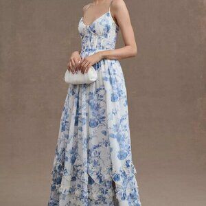 V. Chapman - The Carmen Dress in Provencal Blue Floral